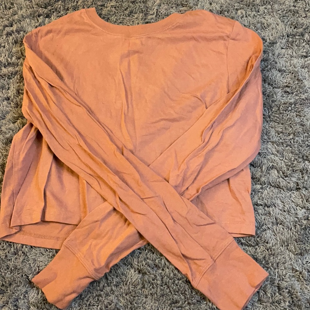 Long Sleeve, Mauve Crop Top